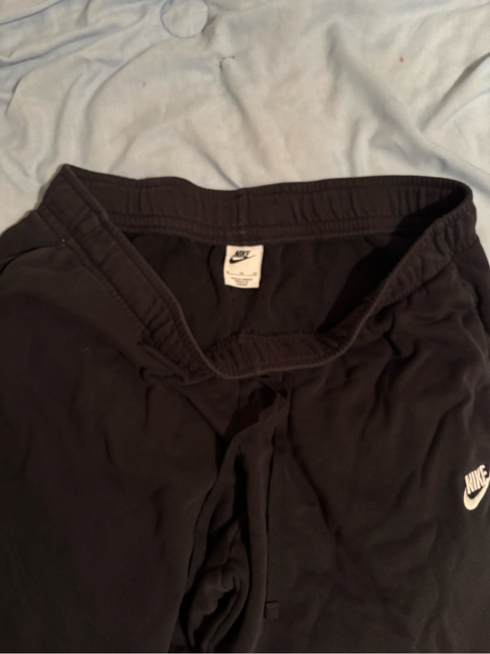 Nike Black Track Joggers with White Swoosh